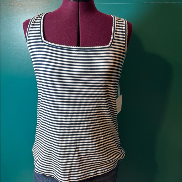 LC Lauren Conrad Tops - LC Lauren Conrad Navy and White Striped Tank Top Summer